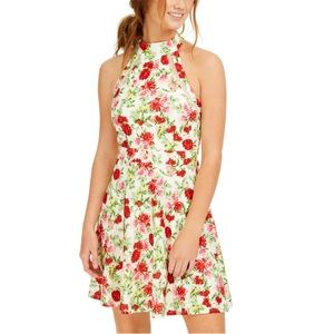 Teeze Me Womens Floral Fit and Flare Dress